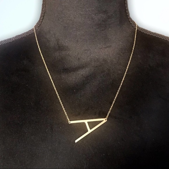 Gold Initial Pendant Necklace Letters A-Z - Picture 3 of 10